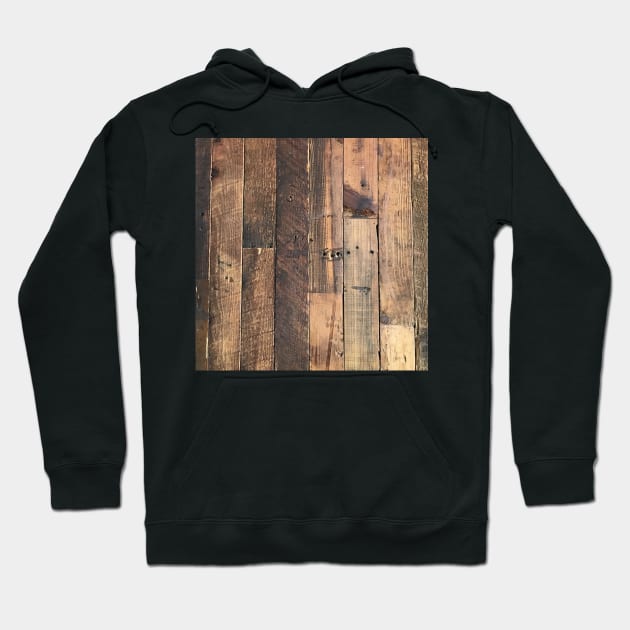 primitive farmhouse western country hickory brown barn wood Hoodie by Tina